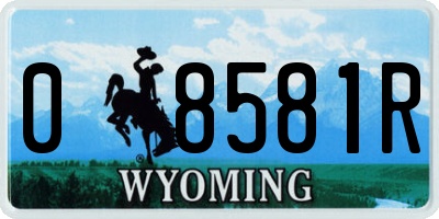 WY license plate 08581R
