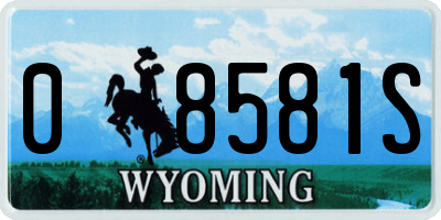 WY license plate 08581S