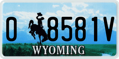 WY license plate 08581V