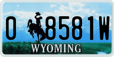 WY license plate 08581W