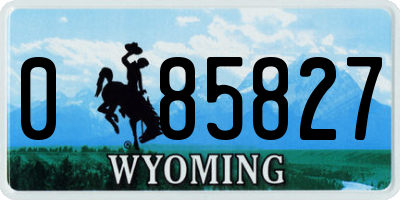 WY license plate 085827