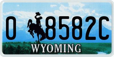 WY license plate 08582C