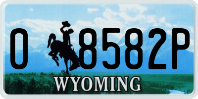 WY license plate 08582P