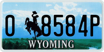 WY license plate 08584P