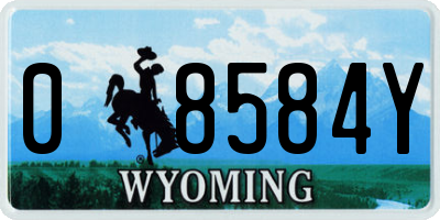 WY license plate 08584Y