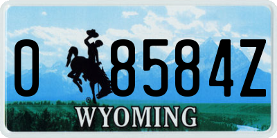 WY license plate 08584Z
