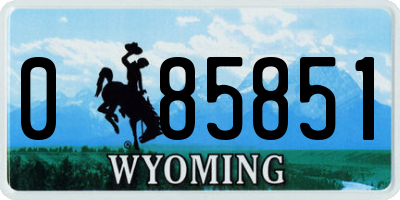 WY license plate 085851