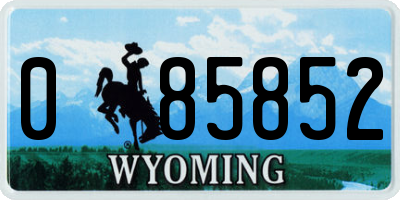 WY license plate 085852