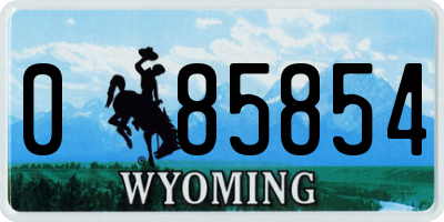WY license plate 085854