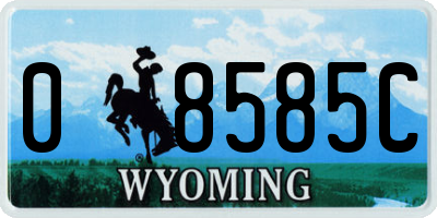 WY license plate 08585C