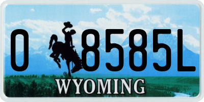 WY license plate 08585L