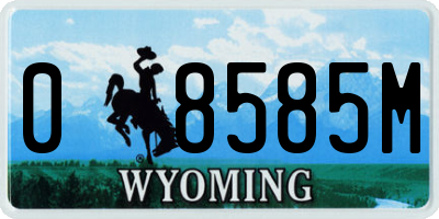 WY license plate 08585M