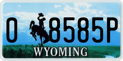 WY license plate 08585P