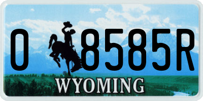 WY license plate 08585R