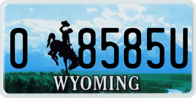 WY license plate 08585U