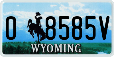 WY license plate 08585V