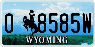 WY license plate 08585W