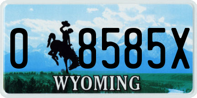 WY license plate 08585X