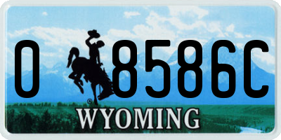 WY license plate 08586C