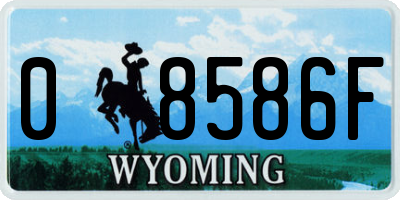 WY license plate 08586F