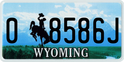 WY license plate 08586J