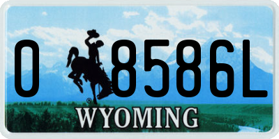 WY license plate 08586L