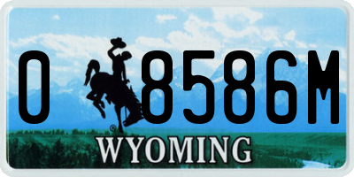 WY license plate 08586M