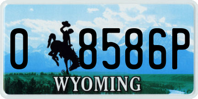 WY license plate 08586P