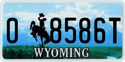 WY license plate 08586T