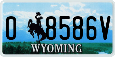 WY license plate 08586V