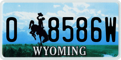 WY license plate 08586W