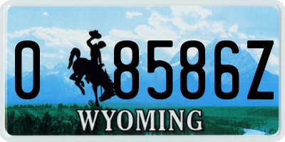 WY license plate 08586Z