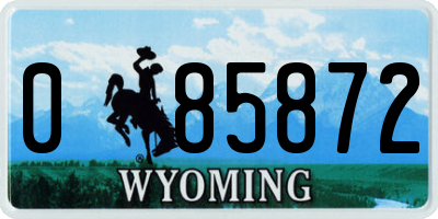 WY license plate 085872