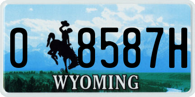 WY license plate 08587H