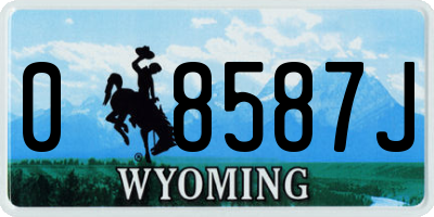 WY license plate 08587J