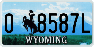 WY license plate 08587L