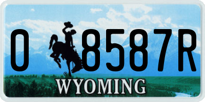 WY license plate 08587R