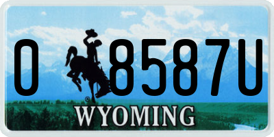 WY license plate 08587U
