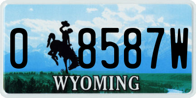 WY license plate 08587W