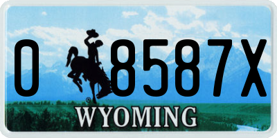 WY license plate 08587X