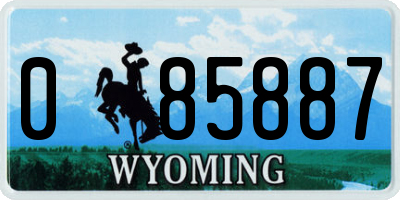 WY license plate 085887