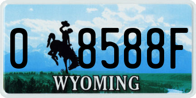 WY license plate 08588F