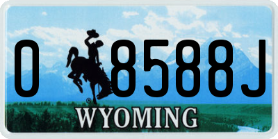 WY license plate 08588J