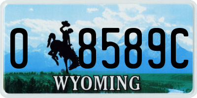 WY license plate 08589C