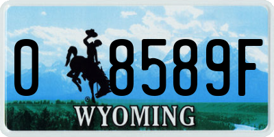 WY license plate 08589F