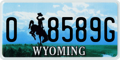 WY license plate 08589G