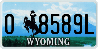 WY license plate 08589L