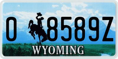 WY license plate 08589Z