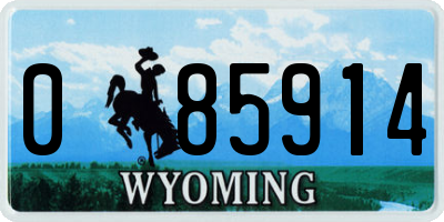 WY license plate 085914