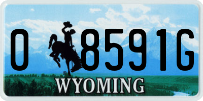 WY license plate 08591G